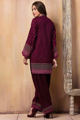 KP015- WINTER Laj wanti 2Pc Embroidered Linen Suite With Fully Embroidered trouser & Patches